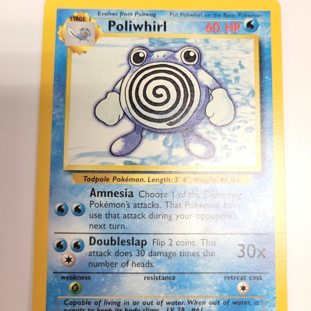 MINT Poliwhirl Pokémon Card 38/102